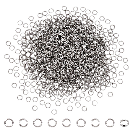 1000Pcs 304 Stainless Steel Split Rings STAS-UN0064-15-1