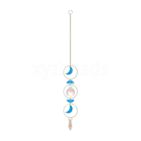 Shell Moon Hanging Ornaments HJEW-P016-01G-B-1