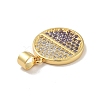 Brass Micro Pave Cubic Zirconia Pendants KK-B059-35G-D-3