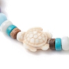 Cat Eye Beads & Synthetic Turquoise & Coconut Beads & Natural Freshwater Beads Braided Bead Bracelets BJEW-JB11330-3