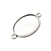 Antique Silver Tibetan Style Alloy Flat Oval Cabochon Connector Settings TIBE-M022-05AS-3