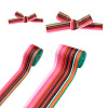 2Rolls 2 Styles Stripe Pattern Printed Polyester Grosgrain Ribbon OCOR-TA0001-37O-2