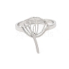 Non-Tarnish 304 Stainless Steel Hollow Lotus Adjustable Ring RJEW-L107-021P-2