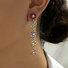 Real 18K Gold Plated Brass Micro Pave Cubic Zirconia Dangle Stud Earrings for Women TR0164-2-2