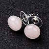 Rose Quartz Stud Earrings G-F267-09H-1