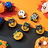 6Pcs 6 Styles Halloween Theme Silicone Focal Beads SIL-TA0002-44-5