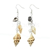 Brass Shell Shape Dangle Earrings EJEW-TA00603-2