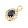 Brass Micro Pave Blue Cubic Zirconia Pendants KK-E798-15G-2