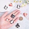 12 Pieces Cat Poker Charms Enamel Playing Card with Cat Charms Cute Animal Pendant for Jewelry Necklace Earring Making Crafts JX735A-3