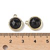 Natural Obsidian Faceted Flat Round Charms G-U028-03G-14-3