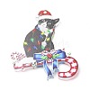 Christmas Cat Shape Acrylic Pendant Decoration HJEW-E007-01G-06-4