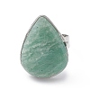 Natural Amazonite Adjustable Ring RJEW-B026-01P-2