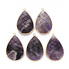 Natural Amethyst Pendants G-N326-108H-1