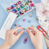 DIY Baking Painted Crackle Glass Beads Stretch Bracelet Making Kits DIY-PH0004-54E-4