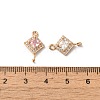 Brass Micro Pave Clear Cubic Zirconia Rhombus Links Connector Charms KK-C062-004G-3