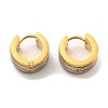 304 Stainless Steel Textured Hoop Earrings EJEW-P230-01B-G01-2