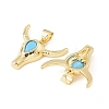 Brass Micro Pave Sky Blue Cubic Zirconia Pendants CU-CBA9CBD-11G-2