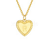 Golden Tone Brass Cable Chain Letter Heart Pendant Necklaces for Women PW-WG67FD6-18-1