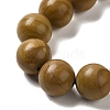 12.5mm Round Natural Wood Lace Stone Braided Bead Bracelets for Women Men BJEW-C060-01W-2