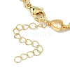 Heart Brass Pave Cubic Zirconia Link Chain Bracelets for Women BJEW-P385-07G-06-3
