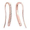 4 Pairs 4 Colors Brass Micro Pave Clear Cubic Zirconia Earring Hooks ZIRC-ZZ0001-01-3