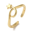 Star Rack Plating Brass Open Cuff Finger Rings for Women RJEW-L123-012G-1