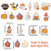 SUNNYCLUE 24Pcs 12 Style Halloween Theme Alloy Enamel Pendants ENAM-SC0003-30-2