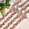 3D Flower Embroidery Polyester Lace Trim SRIB-WH0011-141B-4