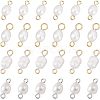  40Pcs 4 Style Natural Cultured Freshwater Pearl Beads Links Connectors FIND-NB0002-11-1