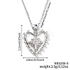 Shiny Heart Star Brass Clear Cubic Zirconia Pendant Necklaces RQ9557-1-2