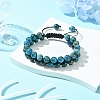 Natural Apatite Braided Bead Bracelet BJEW-SW00001-09-8