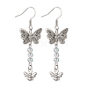 Butterfly & Bees Alloy Dangle Earrings for Women EJEW-JE05886-1