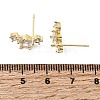 Flat Round Brass Micro Pave Clear Cubic Zirconia Stud Earrings EJEW-C186-03G-5