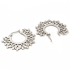 Non-Tarnish 304 Stainless Steel Hollow Sun Hoop Earrings EJEW-P248-07P-3