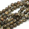 Tibetan Style 3-Eye dZi Beads G-K166-04-6mm-L2-2