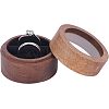 Walnut Wooden Engagement Ring Boxes CON-WH0072-88-1