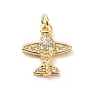 Brass Micro Pave Cubic Zirconia Charms KK-C012-42G-1