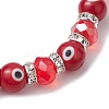 4Pcs 4 Colors Evil Eye Handmade Lampwork & Electroplated Glass Stretch Bracelet Sets BJEW-TA00520-5