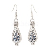 Natural Lava Rock Teardrop Dangle Earrings EJEW-JE05019-4