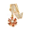 Brass Micro Pave Cubic Zirconia Pendants KK-M301-04G-1