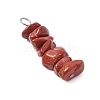 3Pcs Natural Red Aventurine & Red Jasper & Tiger Eye Chip Beaded Constellation Pendants PALLOY-JF03043-05-4