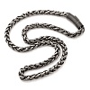 304 Stainless Steel Wheat Chain Necklaces for Women Men NJEW-A033-03E-AS-3