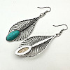 Synthetic Turquoise Dangle Earrings RG8446-3-3