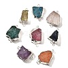 Raw Rough Natural Dyed Quartz Crystal Links Connector Charms G-K189-04S-1