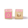 Rack Plating Brass Enamel Beads KK-B060-04G-05O-1