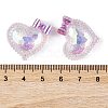 Transparent Epoxy Resin Heart with Bowknot Decoden Cabochons CRES-M034-07A-3