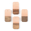 Opaque Resin & Walnut Wood Pendants RESI-S389-044A-C02-1