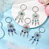 Woven Net/Web with Feather Alloy Gemstone Keychain KEYC-JKC00965-2