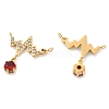 304 Stainless Steel Rhinestone Heartbeat Connector Charms STAS-Q340-04G-01-2