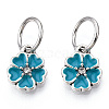 Enamel Style Flower Alloy Rhinestone Charms ENAM-S085-05-2